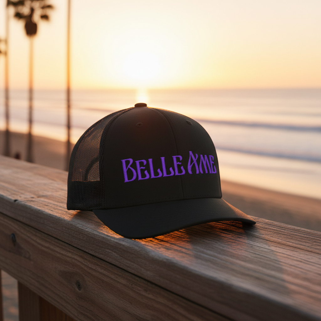 Belle Âme Black Trucker Hat - Coastal Lifestyle
