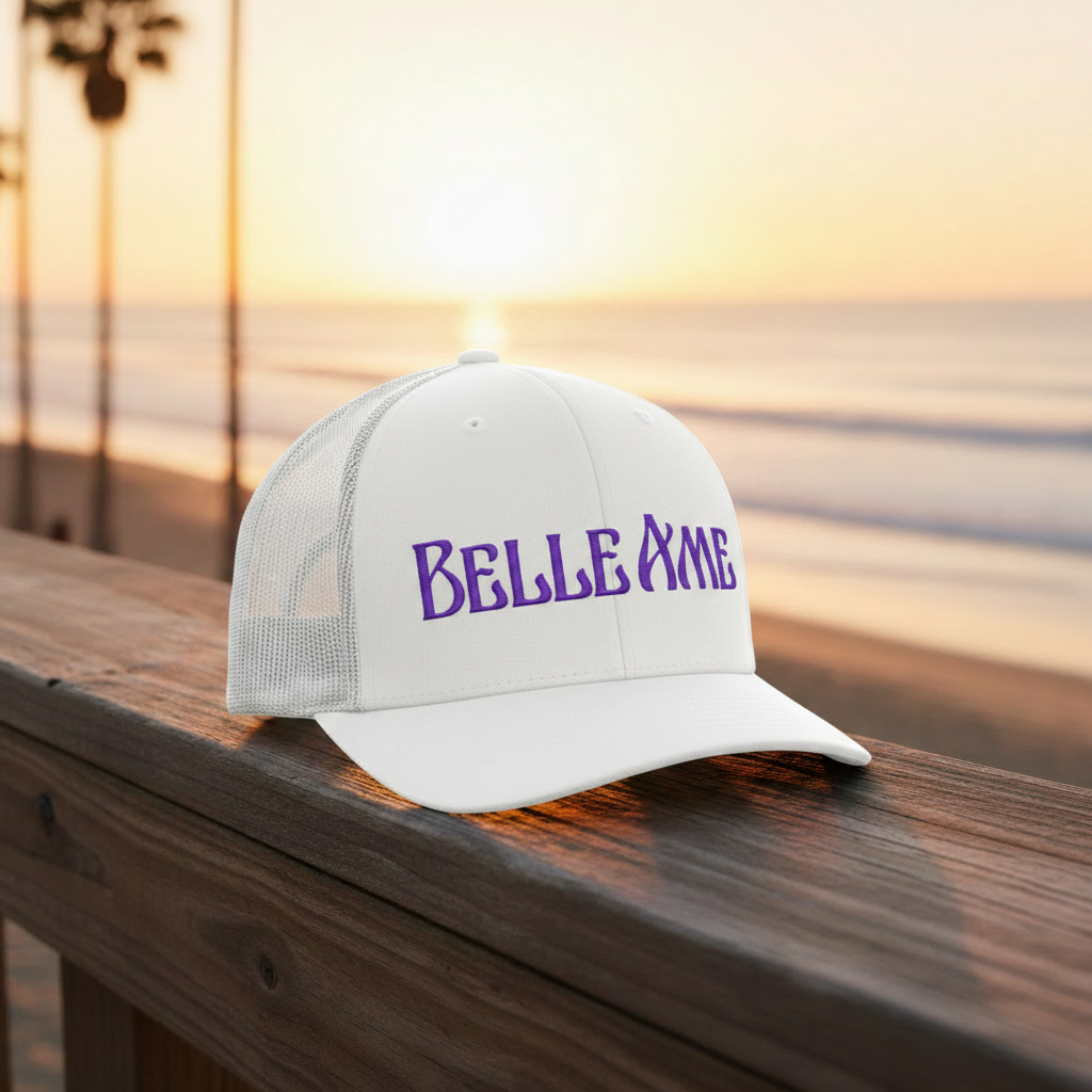 Belle Âme White Trucker Hat - Coastal Lifestyle