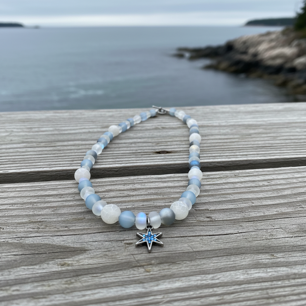 Seafoam — Full Necklace Coastal Flat Lay